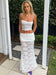Mozision White Lace Sexy Two Piece Sets Woman Halter Top And Long Maxi Skirt Ladies Fashion Sheer Mesh Elegant Matching Sets