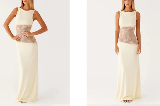 Elegant Lace Patchwork Dress - Perfect for Summer in Black, Blue, Purple, or Pink - S, M, L